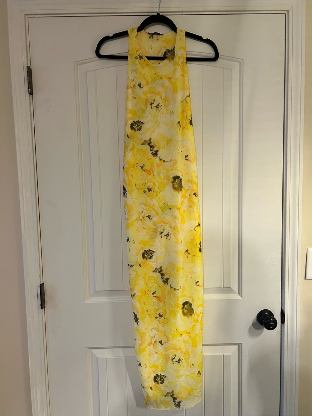 Zara Yellow Floral Halter Maxi Dress